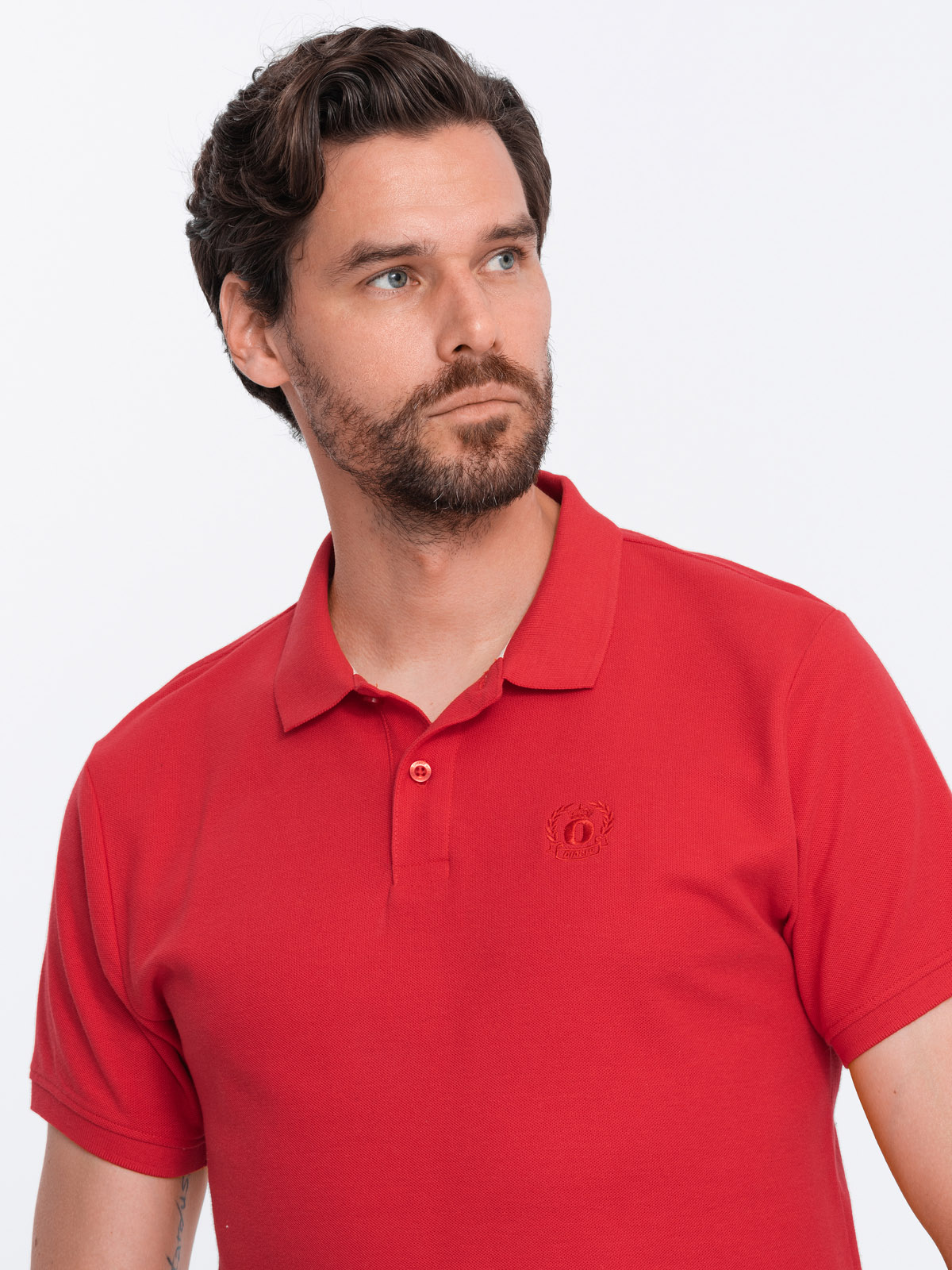 Bluza polo simpla barbati S1374 - rosu