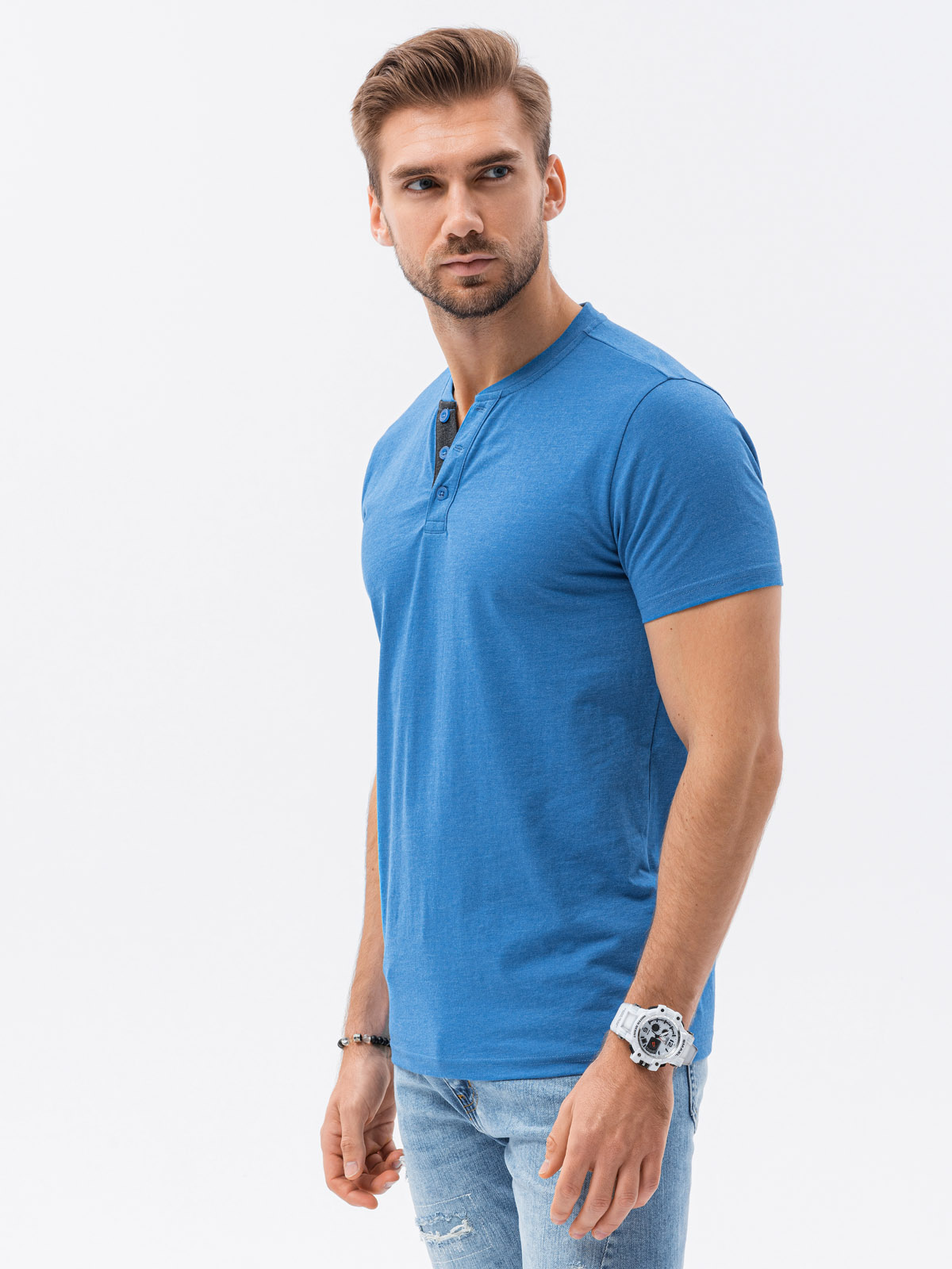 Tricou simplu barbati S1390 - albastru