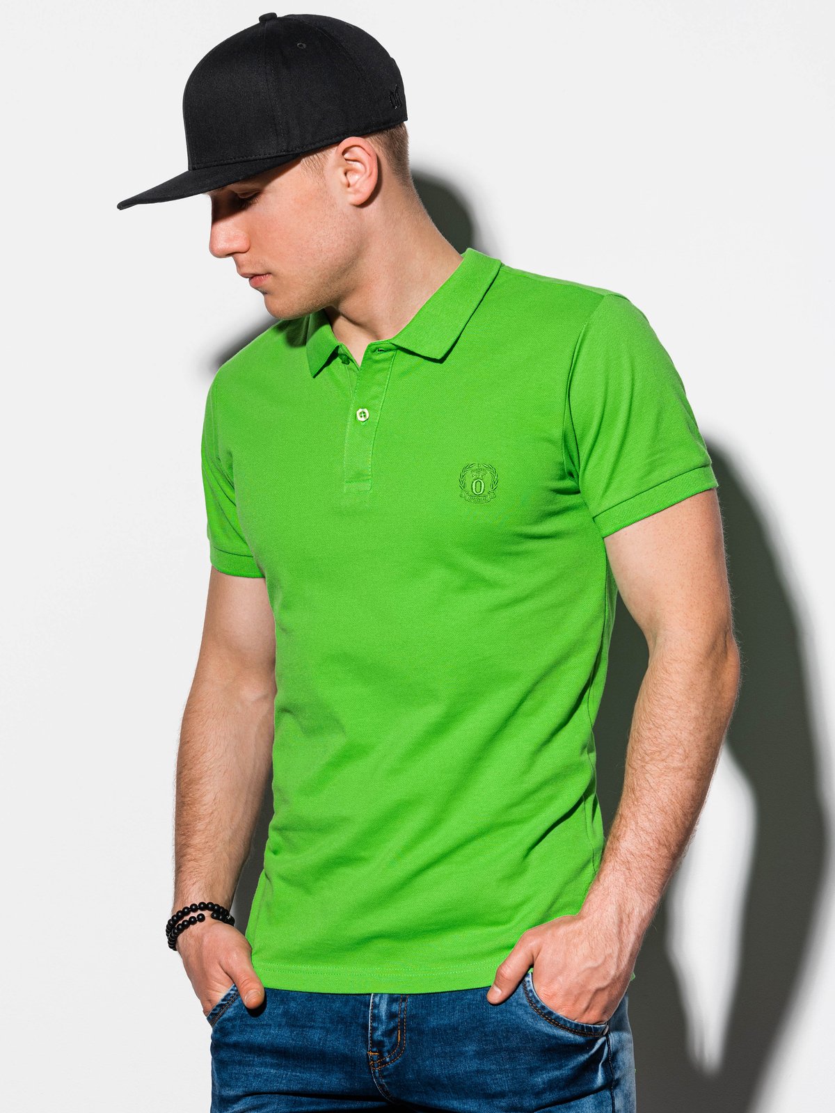 Bluza polo simpla barbati S1048 - verde