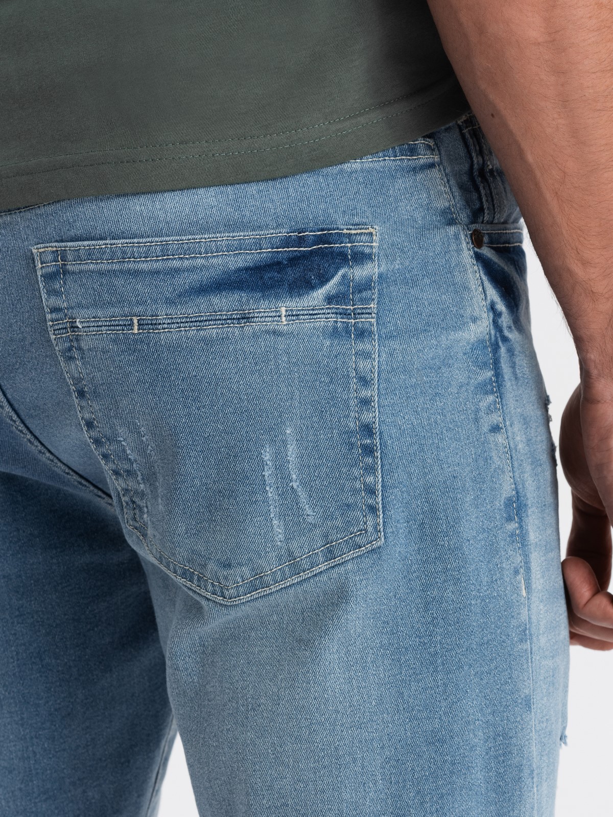 Pantaloni scurti din denim barbati W311 - albastru denim