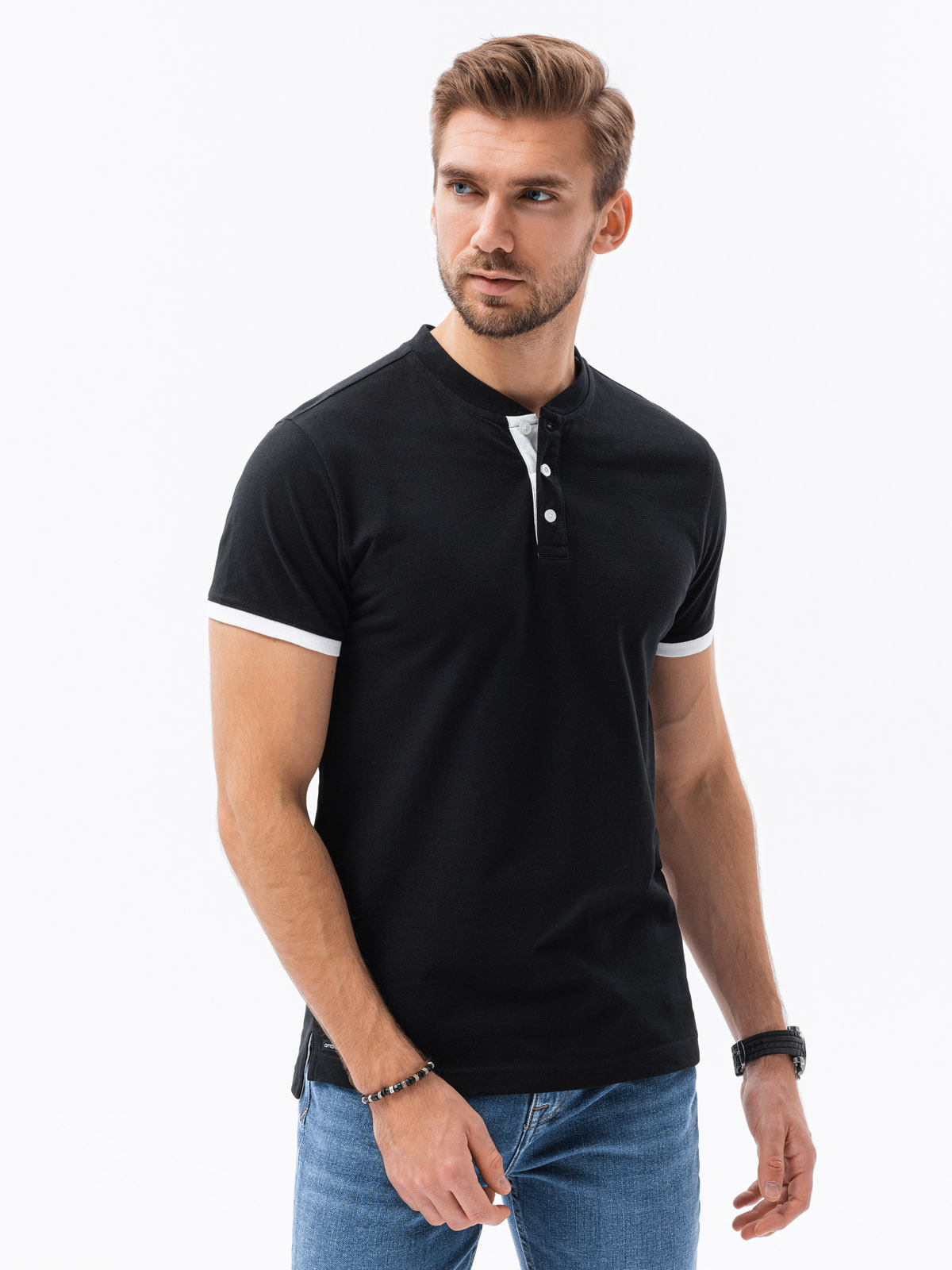 Bluza polo simpla barbati S1381 - negru