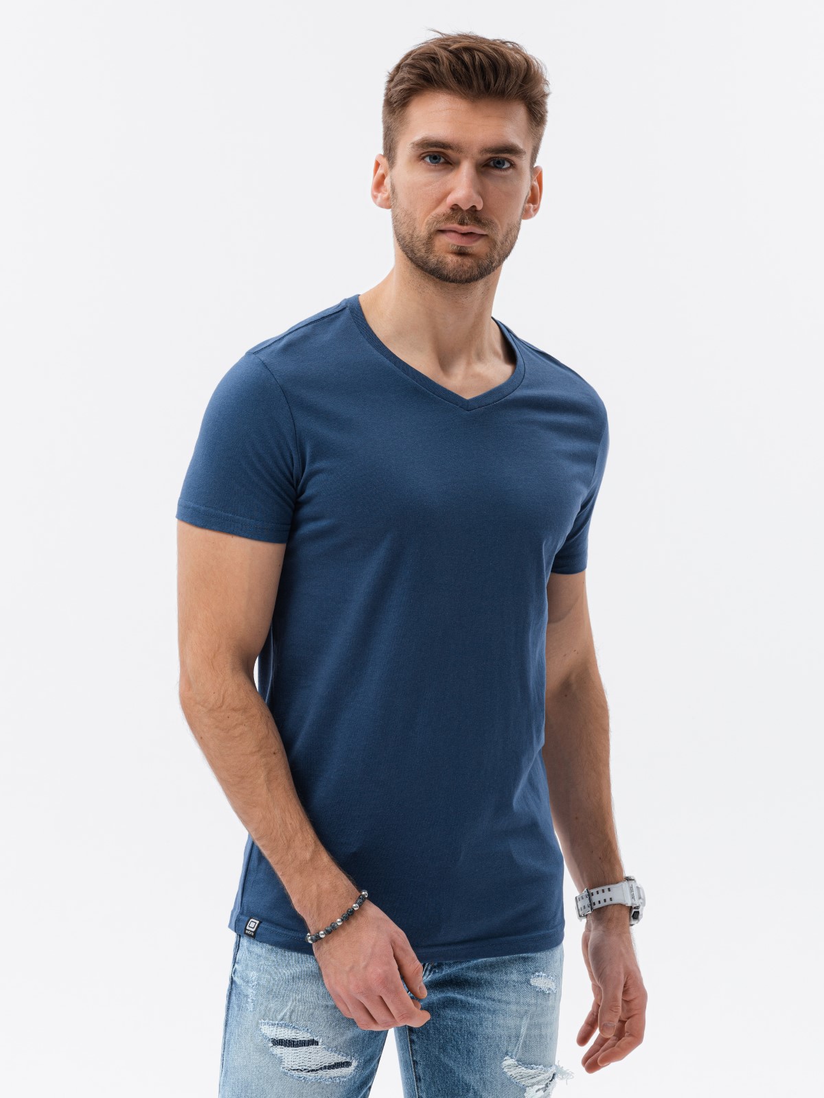 Tricou simplu barbati S1369 - albastru inchis