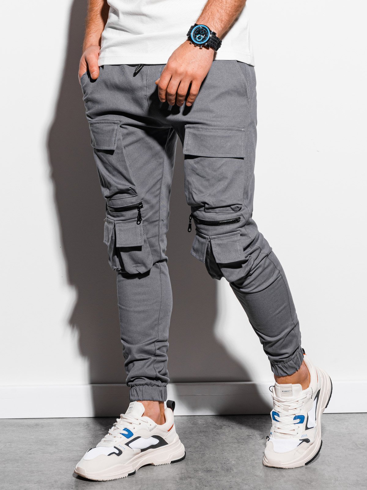 Pantaloni de jogging barbati P995 - gri