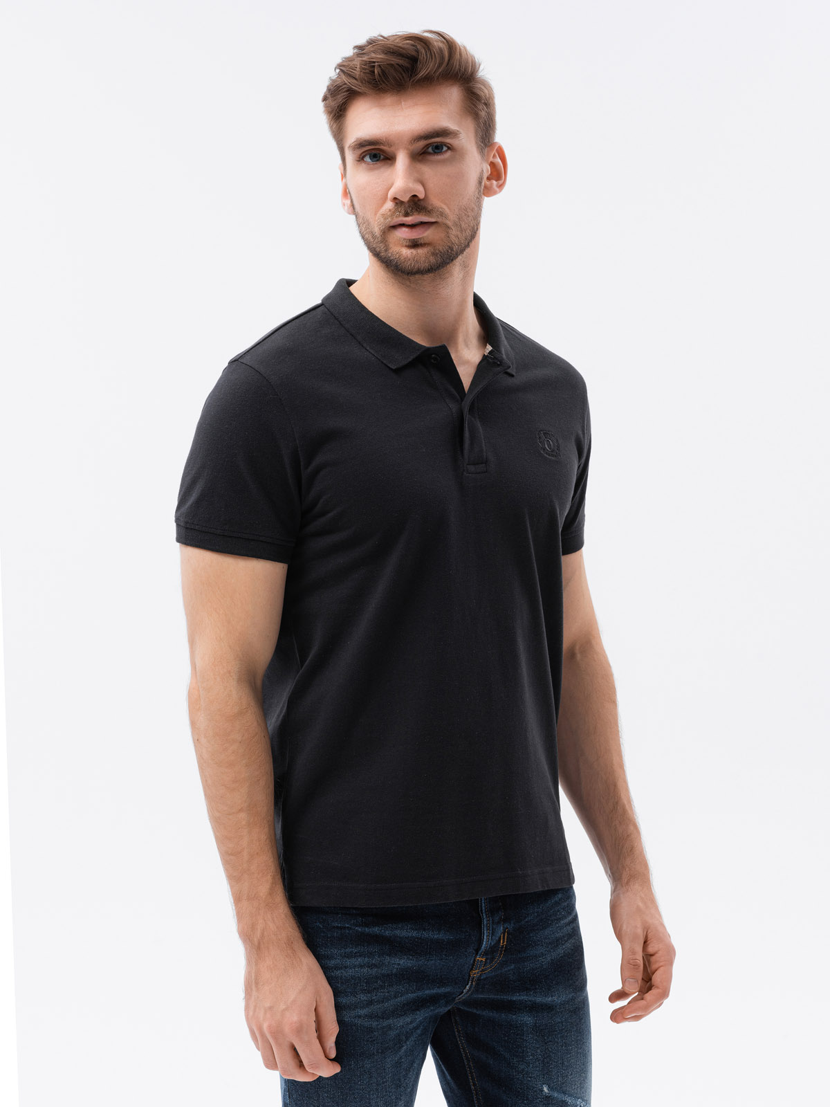 Bluza polo simpla barbati S1374 - negru