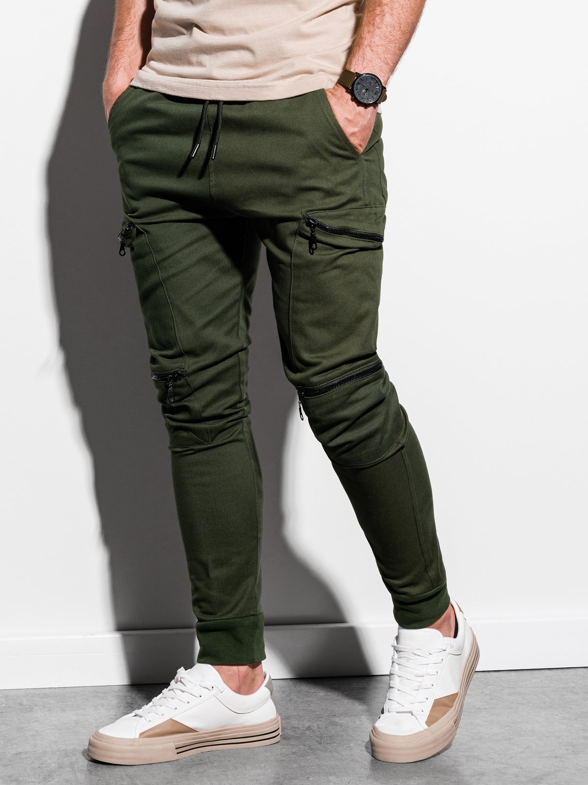 Pantaloni de jogging barbati P997 - kaki