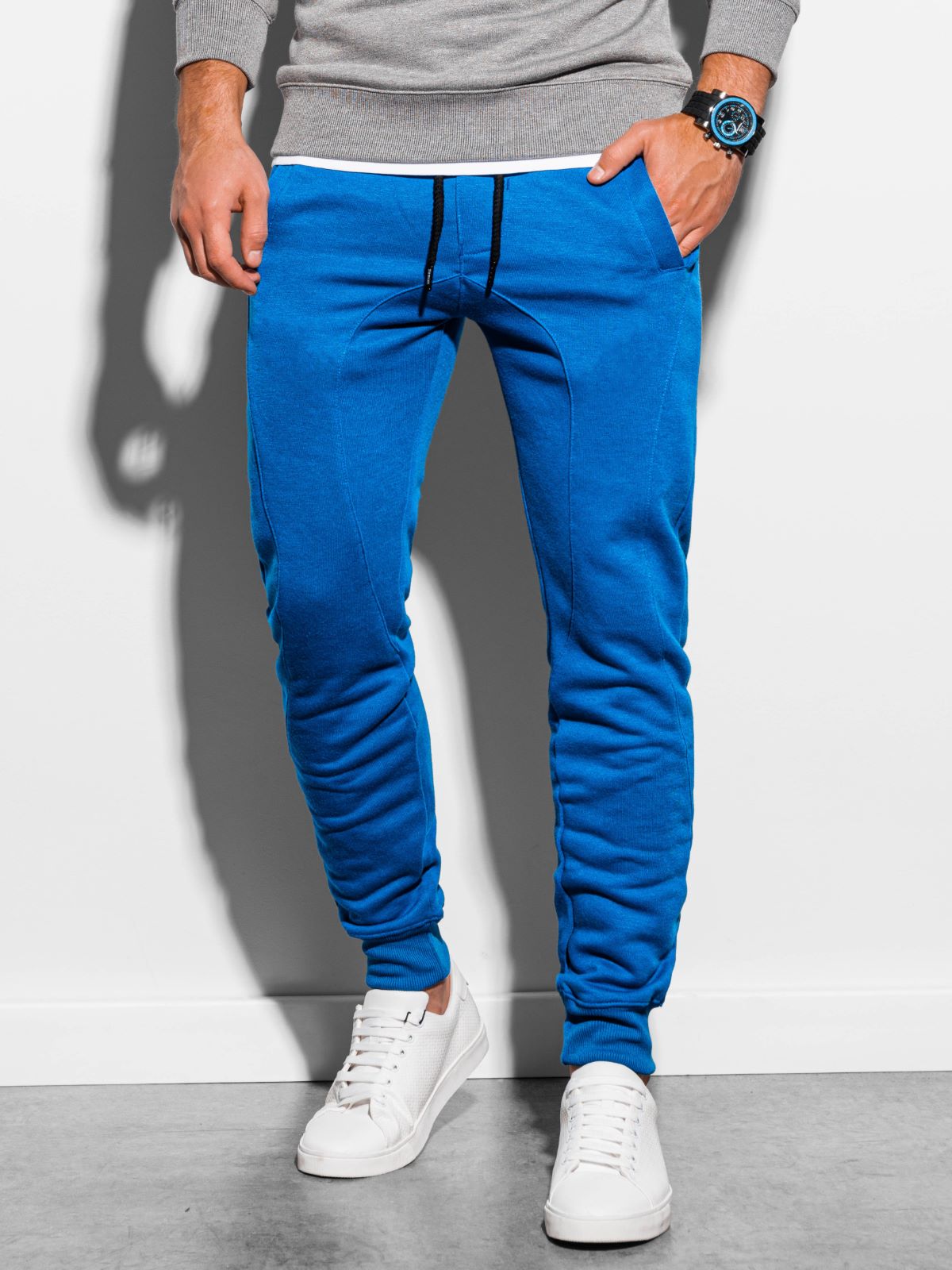 Pantaloni de trening barbati P867 - albastru