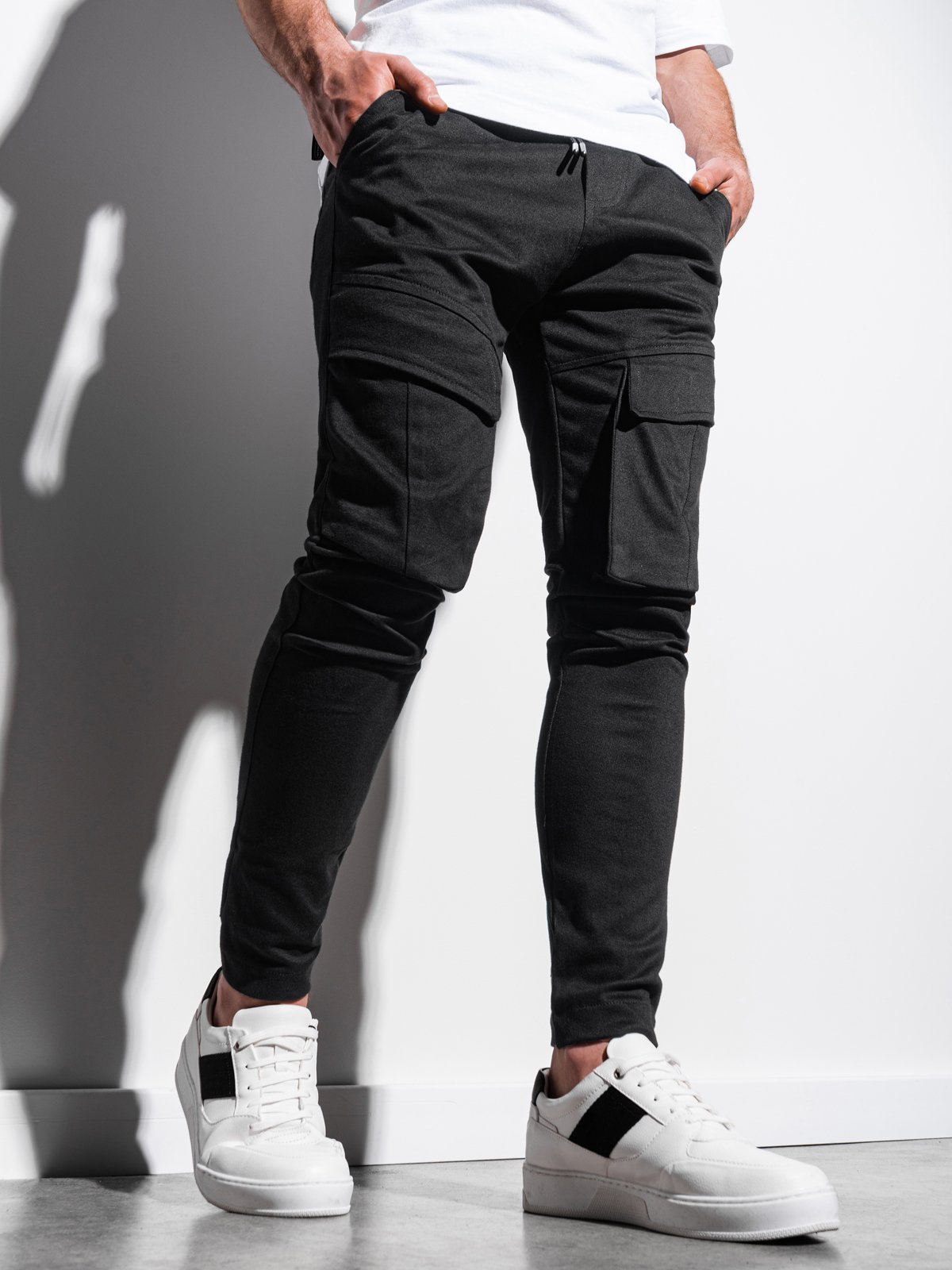 Pantaloni de jogging barbati P999 - negru