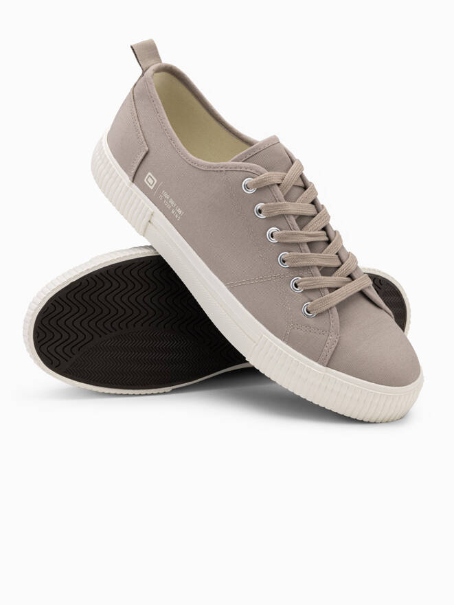 BASIC pantofi de sport clasici joși pentru bărbați - cenușă V1 OM-FOTL-0145