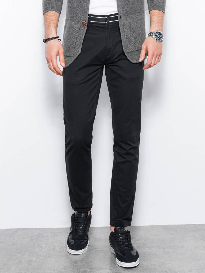 Pantaloni chino barbati - negru P156