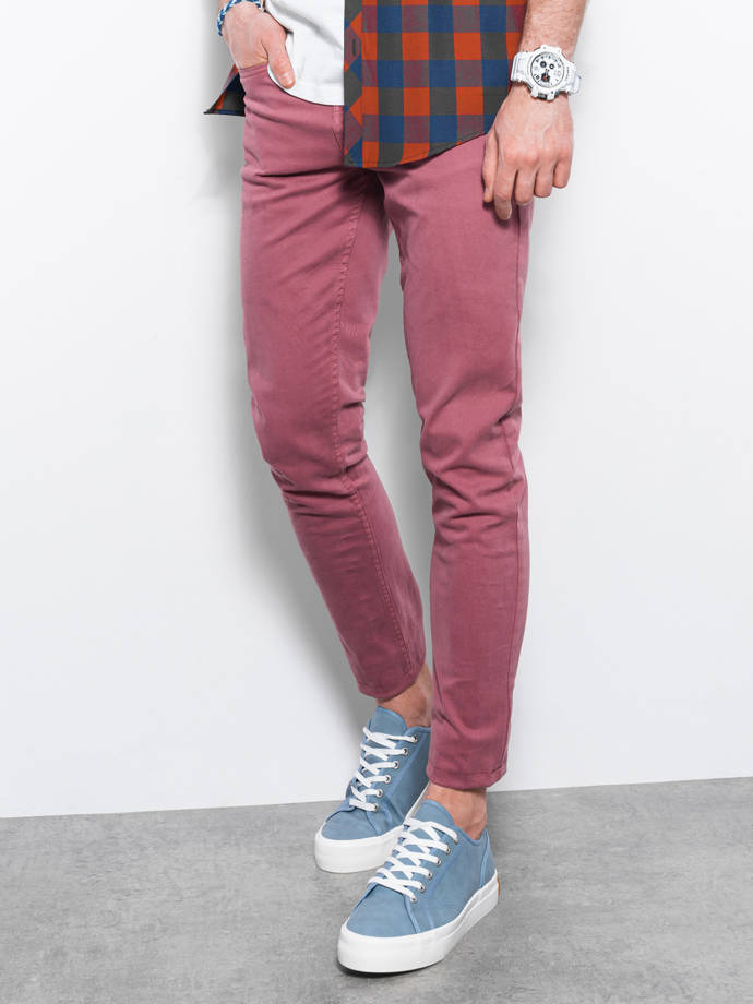 Pantaloni chino barbati - rosu burgund P1059
