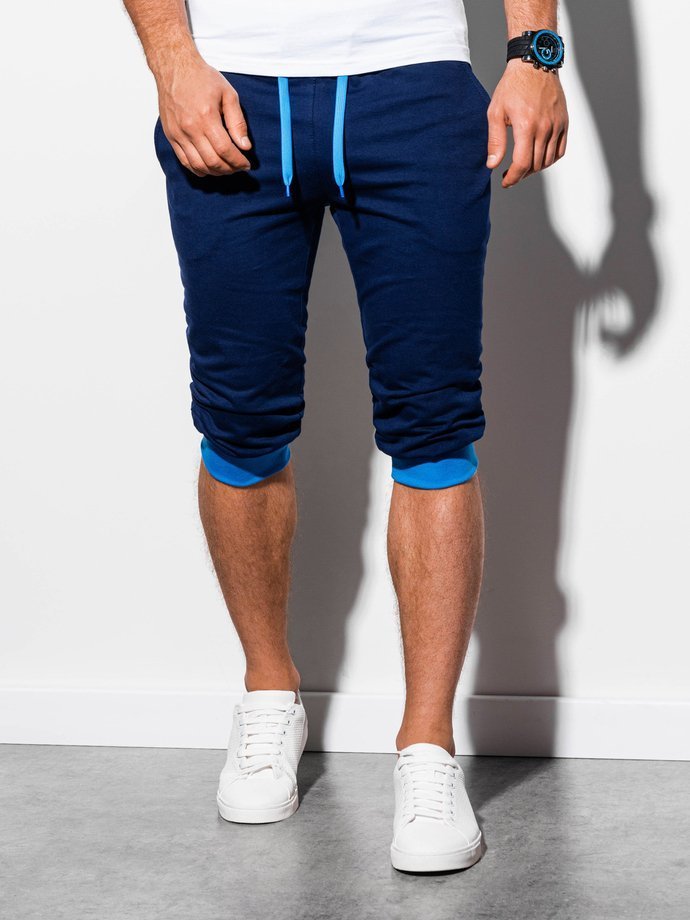 Pantaloni de trening scurti barbati - bleumarin/albastru P29