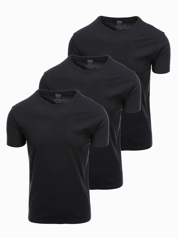 Set tricou din bumbac 3-pack - negru V11 Z30